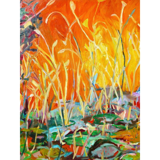 Contemporary "Monet's Lily Pond at Sunset, Giverny, France" Contemporary Oil Painting by Martha Holden For Sale - Image 3 of 3