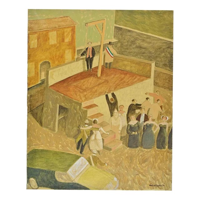 Alberto Gallerati, Hanging a Woman, Oil on Canvas, 1970s For Sale