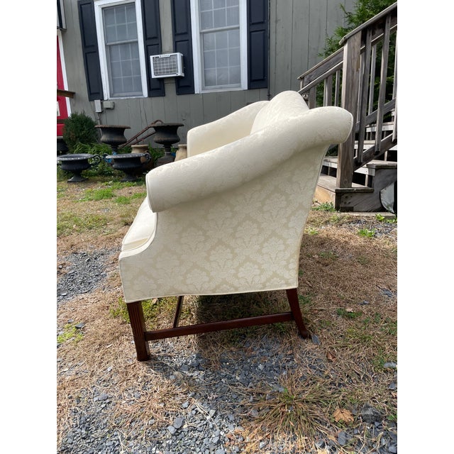 Chippendale Chippendale Style Upholstered Loveseats Sofas- A Pair For Sale - Image 3 of 14