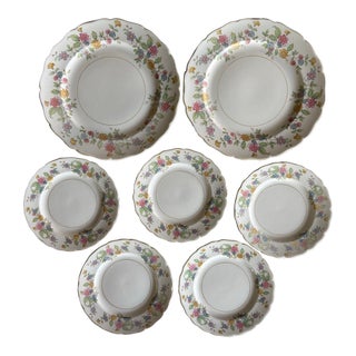 Mid 20th Century "Patricia" Pattern Plates by Canonsburg Pottery - Set of 7 For Sale