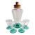 Mid 20th Century Art Deco Glass Cocktail / Martini Shaker Set With Teal Base For Sale