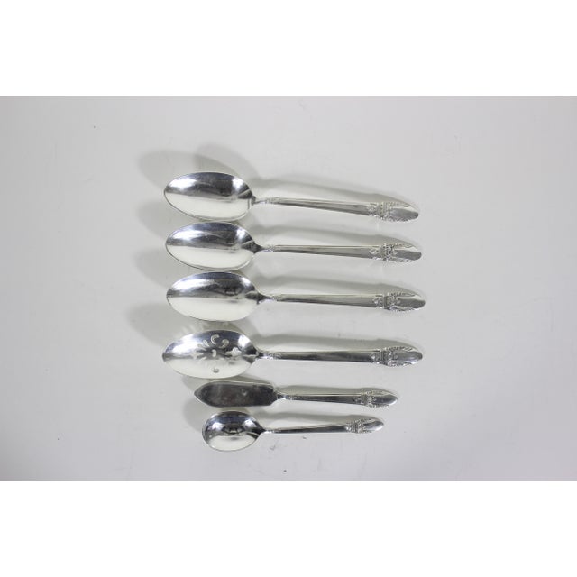 1937 First Love Hostess Set of Serving Utensils Spoons Slotted Sugar Butter Knife - 6 Piece For Sale - Image 10 of 11