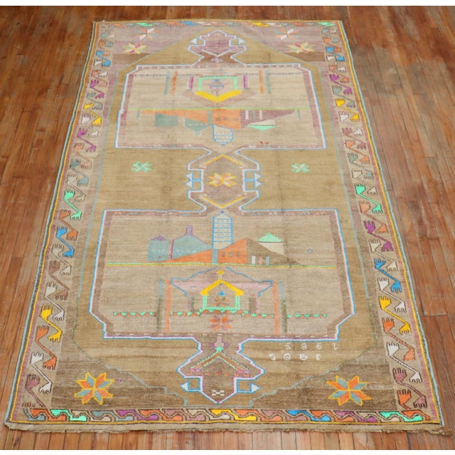 Late 20th Century Funky Turkish Kars Rug - 5'1" x 11'4" For Sale In New York - Image 6 of 10