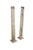 Pair of decorative reclaimed columns on plinth bases. Made from hardwood with a naturally aged painted patina showing...