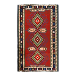 Pasargad Red Fine Hand Knotted Russian Kazak Killim