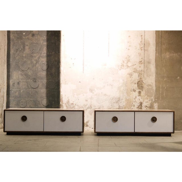 Mid-Century design 1970. Storage unit in white wood.