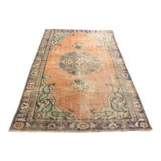 1960s Oversize Handmade Oushak Floor Rug For Sale