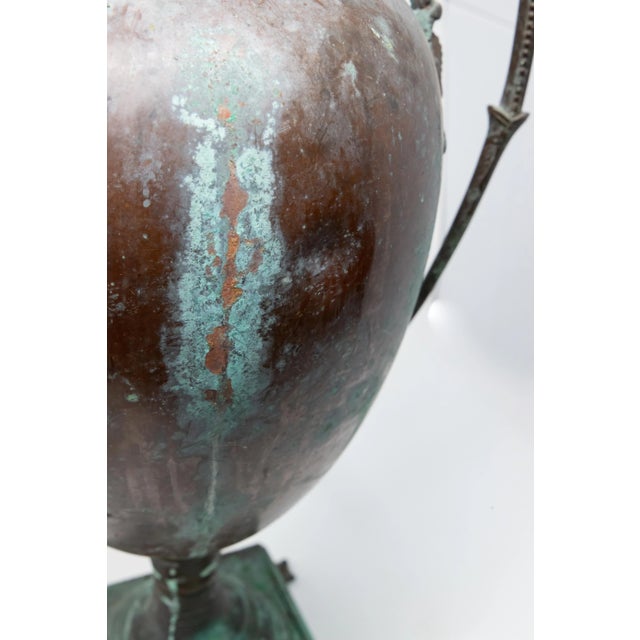 Neoclassical Antique Copper Water Vessel Converted to Lamp For Sale - Image 3 of 13