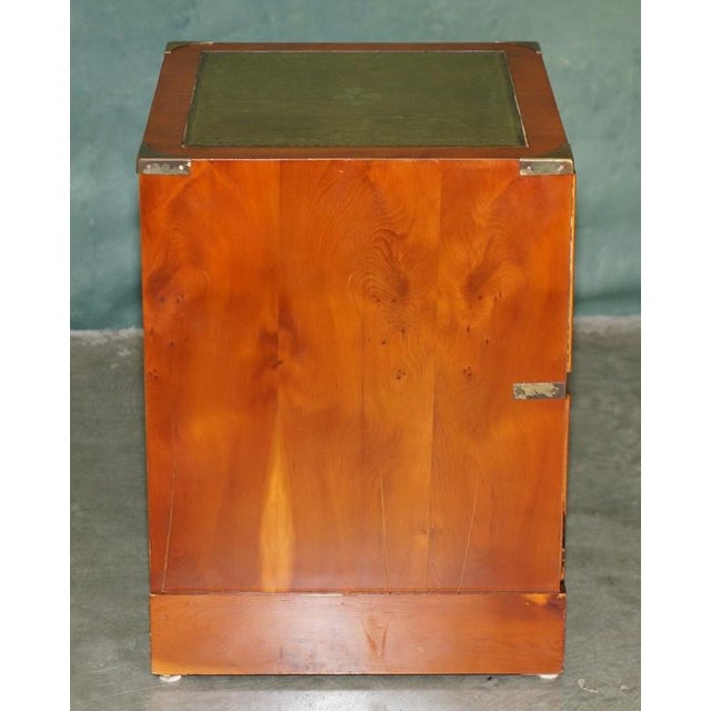Military Campaign Side Tables with Green Leather, Set of 2 For Sale - Image 17 of 18