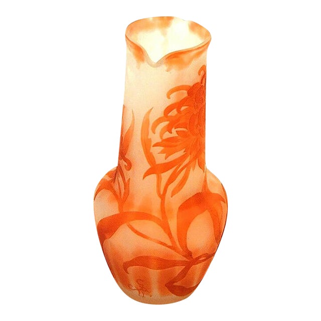 Early 20th Century French Flora Cameo Vase, Emile Gallé For Sale
