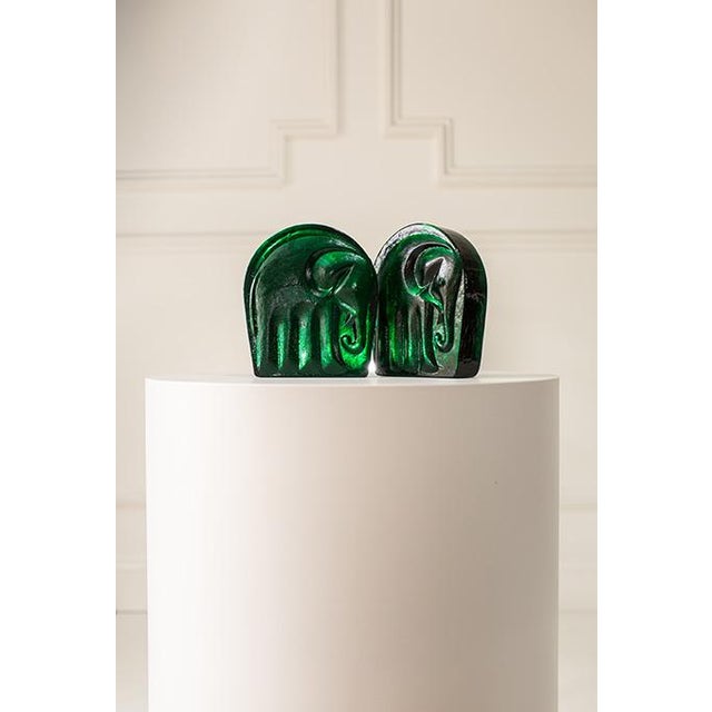 Glass 1960's Joel Myers for Blenko Bookends - Set of Two For Sale - Image 7 of 11