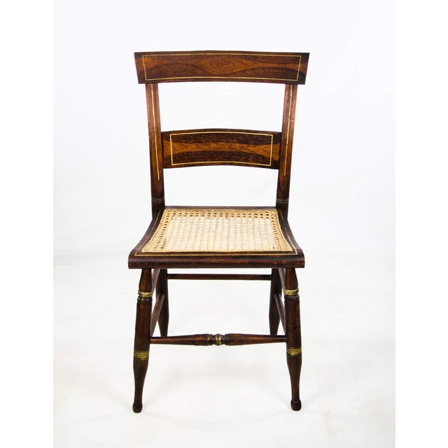 Late 19th Century American Cafe Style Walnut And Caned Dining Chairs Set Of 4