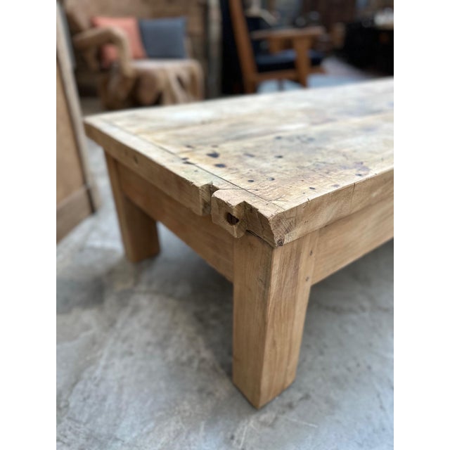 Wood Large Beech Coffee Table, 1950s For Sale - Image 7 of 14