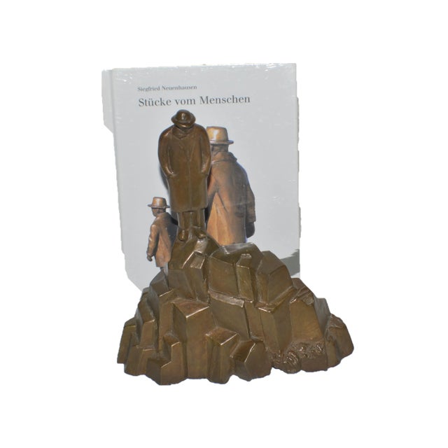 Metal Siegfried Neuenhausen "Man On Mountain" Bronze Sculpture For Sale - Image 7 of 9