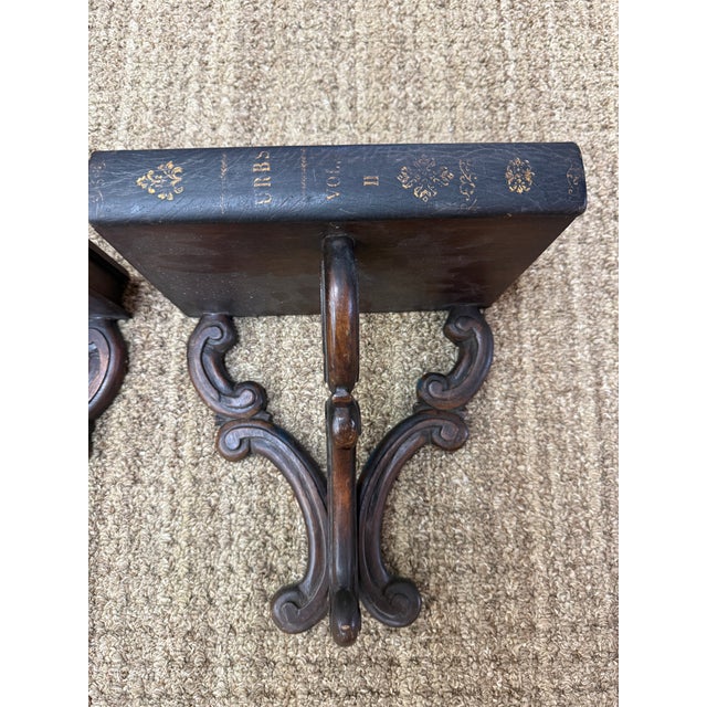 Unique Antique Wall Shelves, Late 19th Century, Wood and Leather For Sale In Orlando - Image 6 of 7