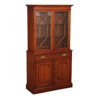 Henkel Harris Chippendale Style Cherry China Cabinet For Sale