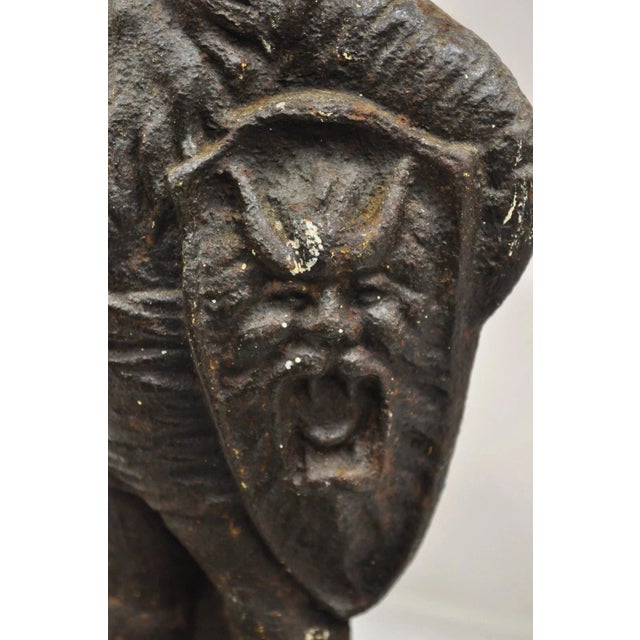 Antique Bradley & Hubbard Victorian Cast Iron Figural Warrior Gnome Doorstop For Sale In Philadelphia - Image 6 of 12