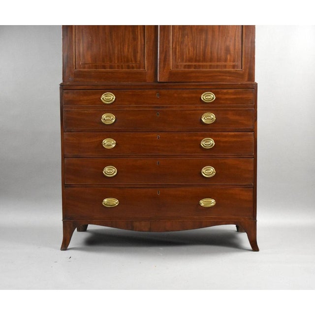 Antique George III Mahogany Secretaire, 1800 For Sale - Image 3 of 8