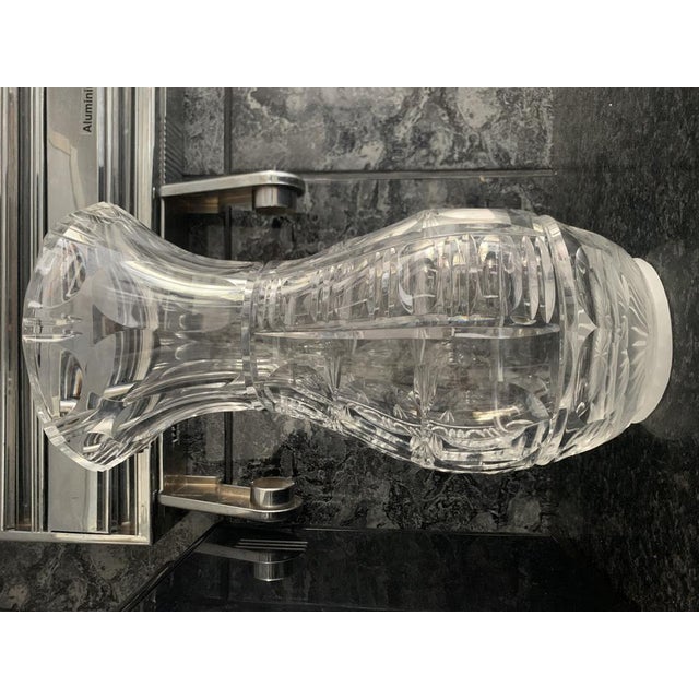 Glass Large Crystal Vase, 1970s For Sale - Image 7 of 18