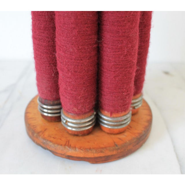 Vintage Farmhouse Style Thread Spool Spindle Bobbin Table Lamp W/ Shade For Sale In Milwaukee - Image 6 of 11