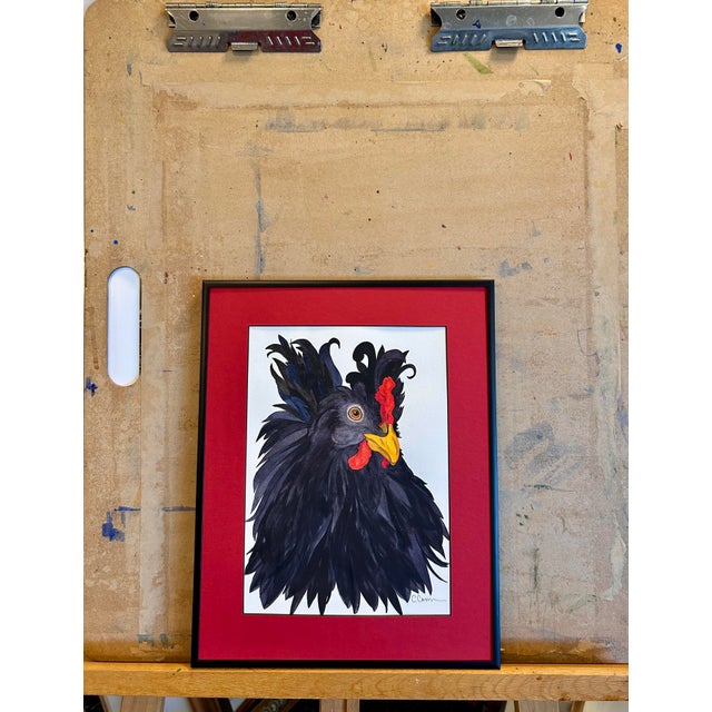 Original Watercolor Illustration on Paper “Little Black Snapdragon” Framed For Sale - Image 12 of 12