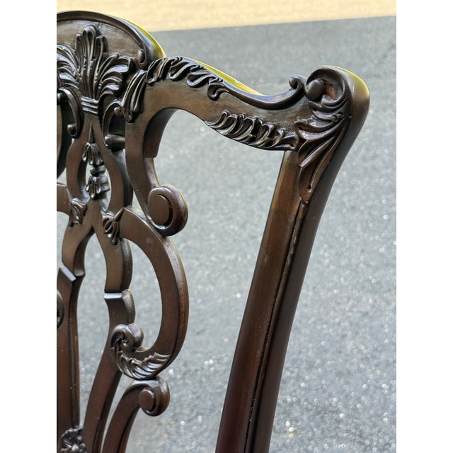 1990s Ethan Allen Newport Collection Carved Chippendale Dining Chairs - A Pair For Sale - Image 5 of 12