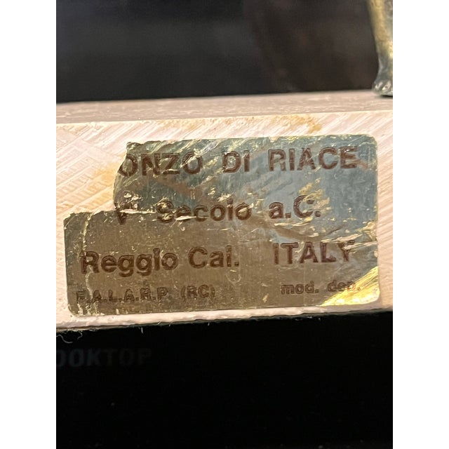 Stone Vintage Italian Bronzi Di Riace Bronze Warrior Sculptures on Marble Base For Sale - Image 7 of 7