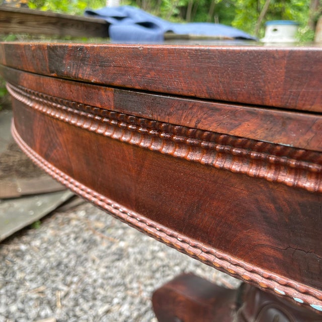 1800s Empire Period Tavern-Size Table With Carved Details For Sale - Image 9 of 13