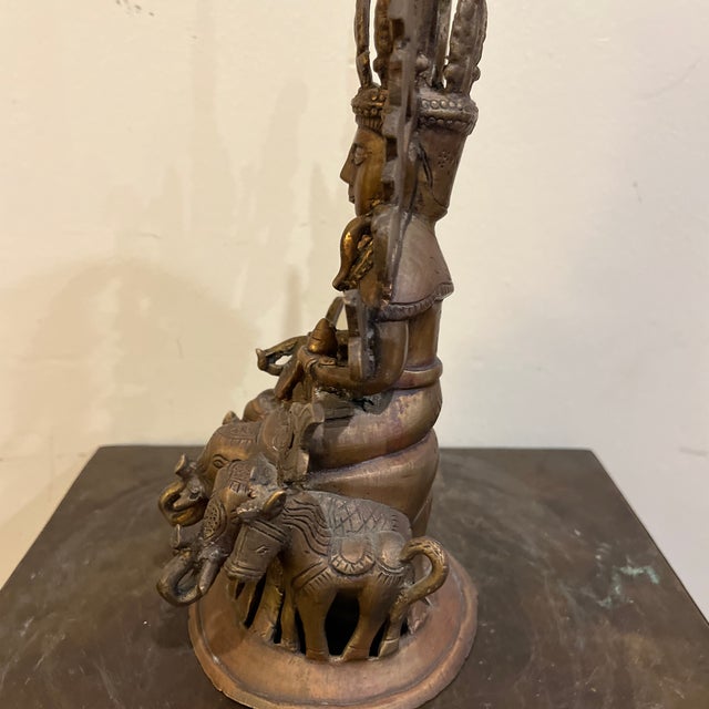 Mid 20th Century Mid 20th Century Indian Dhokra Bronze Surya Sun God Sculpture For Sale - Image 5 of 11