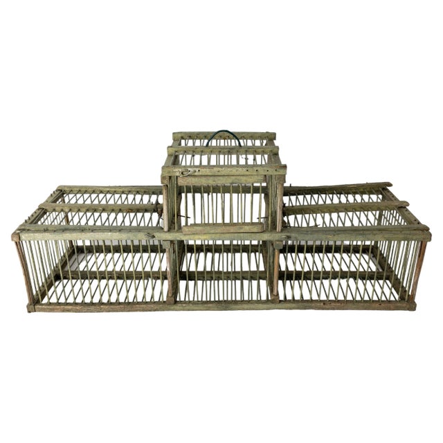 Antique French Country Beech & Iron Bird Cage, 1890s For Sale - Image 10 of 10