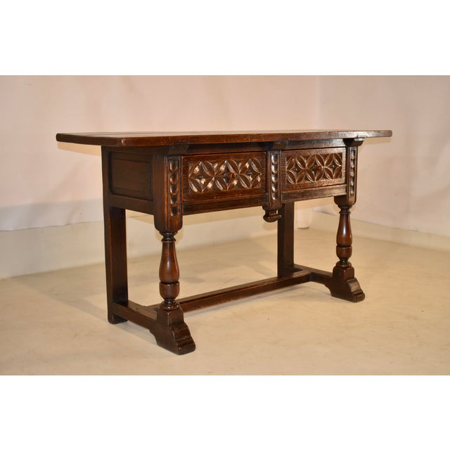 Rustic European Spanish Oak Console, Circa 1900 For Sale - Image 3 of 9