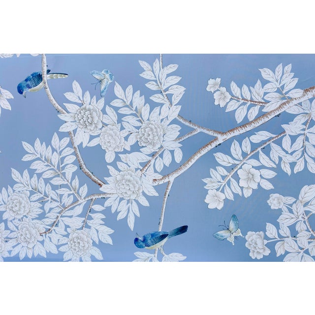 Hand-Painted Chinoiserie Wallpaper Panels - Set of 3 For Sale - Image 6 of 9