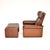Set of Vintage Italian Leather Reclining Armchair and Ottoman, 1960s For Sale - Image 6 of 14