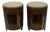 Carved Wood Drum End Tables -a Pair For Sale