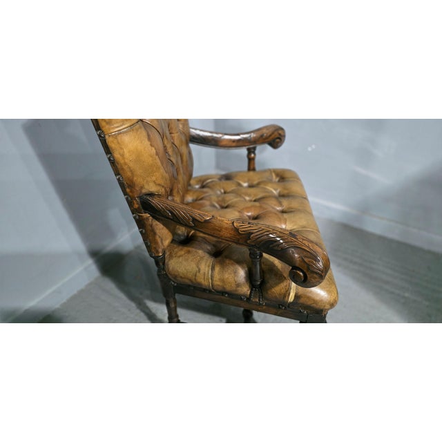 William and Mary Revival Walnut Library Chair, 1880 For Sale - Image 14 of 17