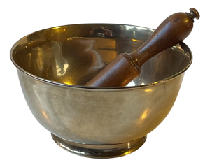Vintage Bronze Yoga Meditation Singing Bowl with Striker, 1960s, Set of 2