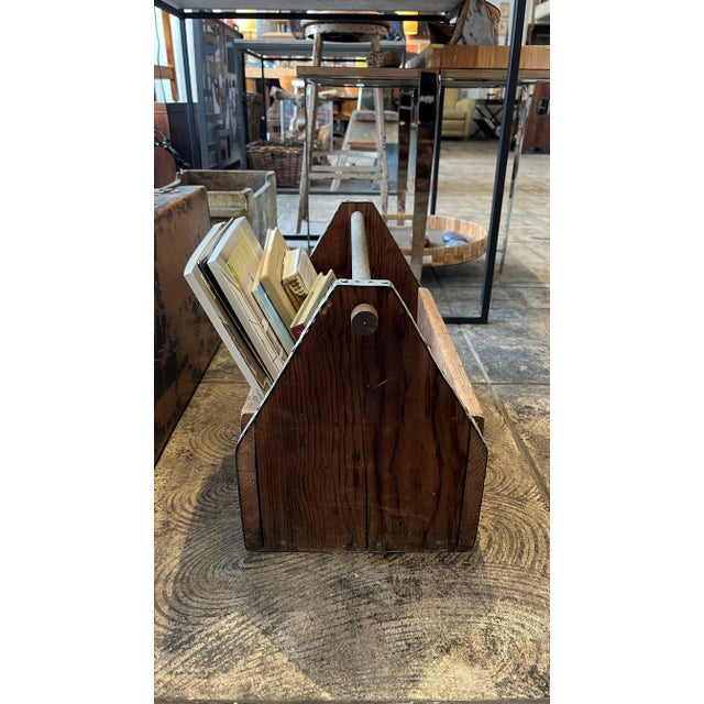 Rustic Mid 20th Century Rustic Wooden Tote For Sale - Image 3 of 4