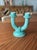 Italian 1940s C.A.S.Vietri Double Candle Holder in Turquoise Glaze-Italy For Sale - Image 3 of 6