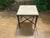 2010s Modern Patio End Table With Travertine Top For Sale - Image 5 of 5