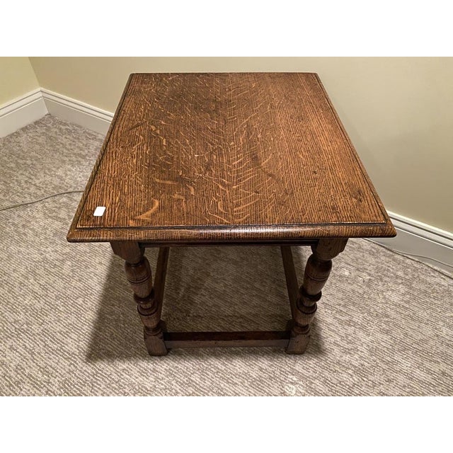 English Antique English Oak Joint Stool Side Table For Sale - Image 3 of 6