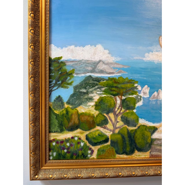 2020s “Gardens of Augustus, Capri” Contemporary Impressionist Style Original Painting Framed For Sale - Image 5 of 8