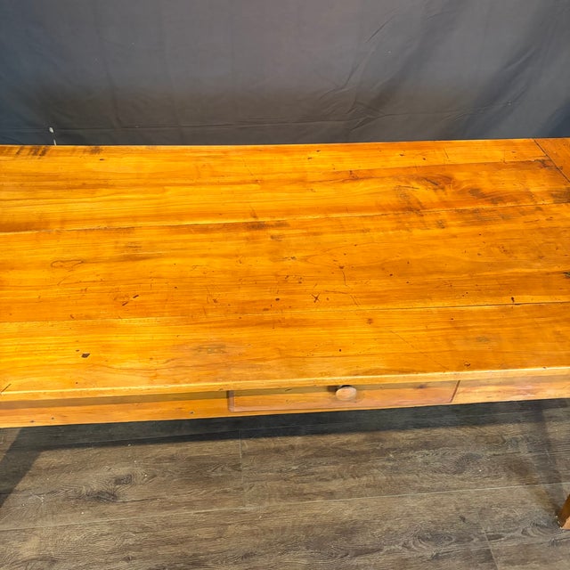 French Provincial 19th Century Farmhouse Dining Table With Two Drawers For Sale - Image 9 of 12