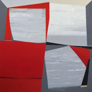 Large Oversized Original Painting ''Tectonic'' Contemporary Abstract Mixed-Media Painting by Heny Steinberg