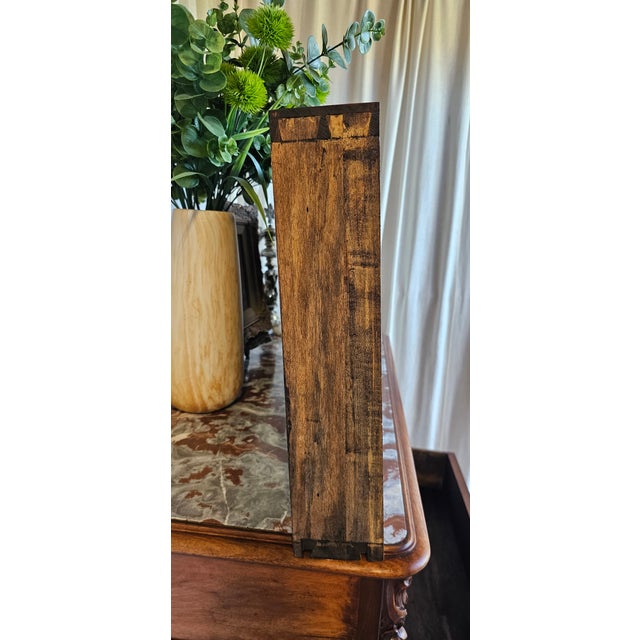 Late 19th Century Walnut Commode Chest, French Louis XV Style. Marble-Top For Sale - Image 17 of 18