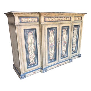 Signed Habersham Hand-Painted French Country Four-Door Cabinet, August 2005 For Sale