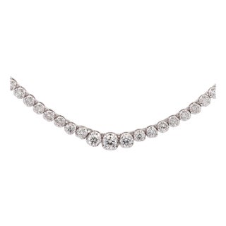 3.5 Carat Diamond Cupcake Graduated Tennis Necklace For Sale