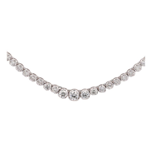 3.5 Carat Diamond Cupcake Graduated Tennis Necklace For Sale