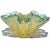 Beautiful vintage Murano hand blown aqua and gold flecks Italian art glass ribbed and scalloped rim bowl. Attributed to...
