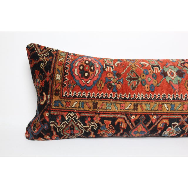 Early 20th Century Antique Tribal Rug Lumbar Pillow – 16" X 38", Handcrafted Statement Piece For Sale - Image 5 of 11