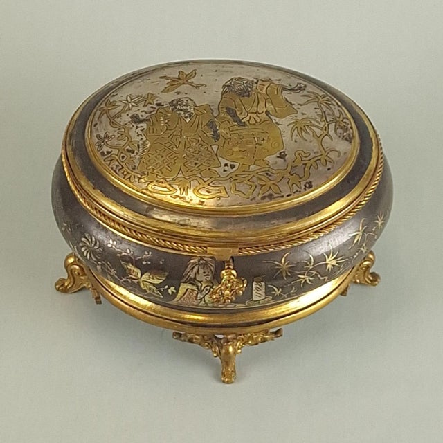 Antique Japanese Gilt Bronze Jewelry Box, 1890s For Sale - Image 6 of 7